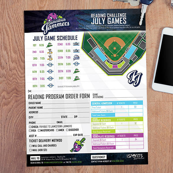 Jamestown Jammers Reading Program - Back