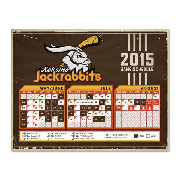 Kokomo Jackrabbits Game Schedule Custom Sports Schedule Design