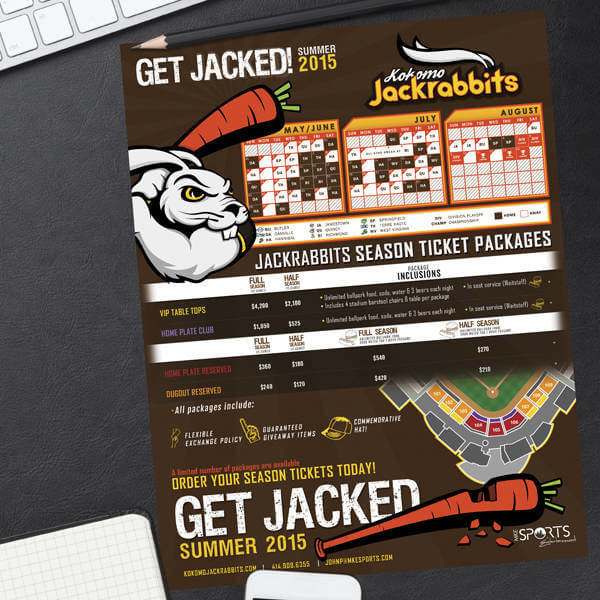 Kokomo Jackrabbits Season Ticket Flyer Custom Baseball Flyer