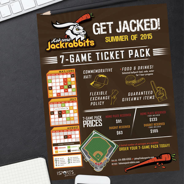 Kokomo Jackrabbits 7-Game Flyer Sports Graphic Design