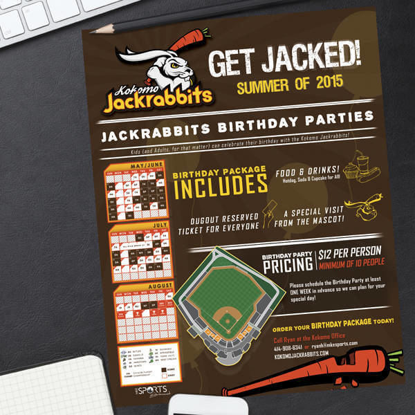 Kokomo Jackrabbits Party Flyer Custom Baseball Flyer Design