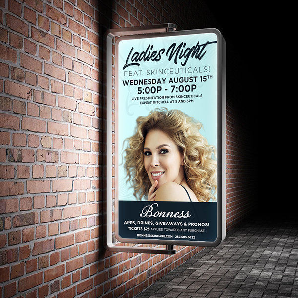 Bonness Skincare Ladies Night Digital Sign 1st Alternate