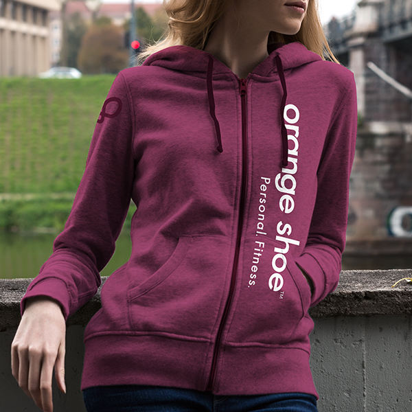 Orange Shoe Zipped Hooded Sweatshirt