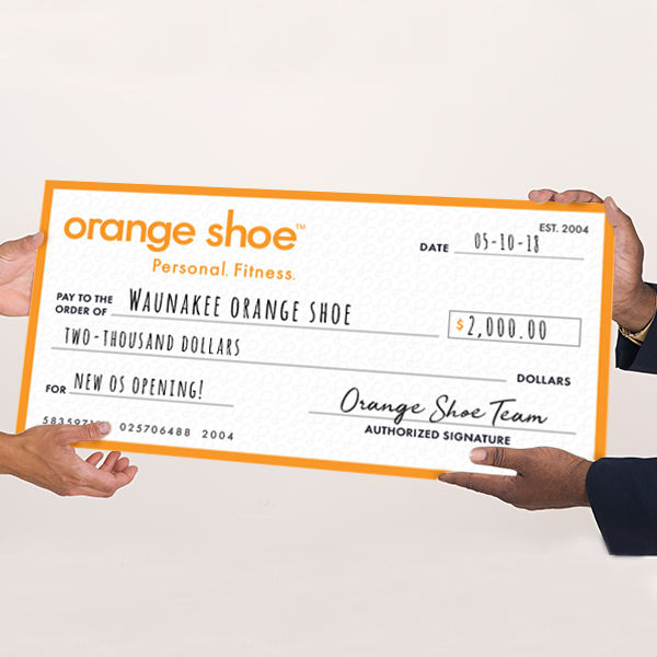 Orange Shoe Giant Check