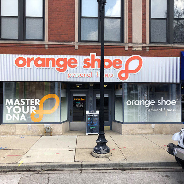 Orange Shoe Window Display