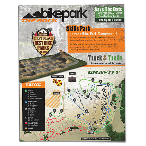 Rock Bike Park Trail Cover Custom Map Design Milwaukee