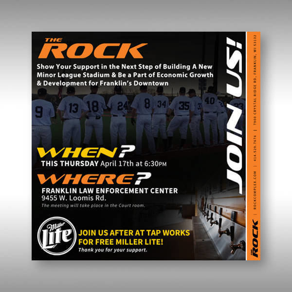 The Rock League Baseball Flyer Front Baseball Poster Design