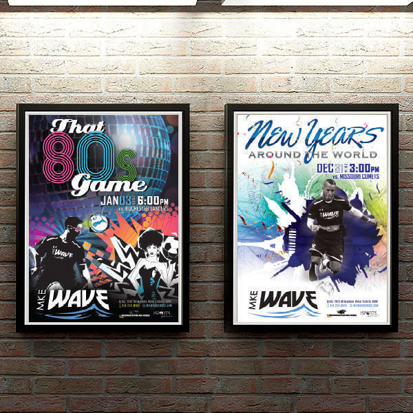 Milwaukee Wave That 80 Game & New Years Around the World Event Posters Milwaukee Wave Event Posters