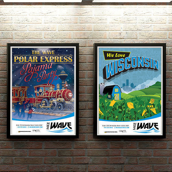 Polar Express Pajama Party & We Love Wisconsin MKE Wave Event Posters Event Posters for Milwaukee Wave