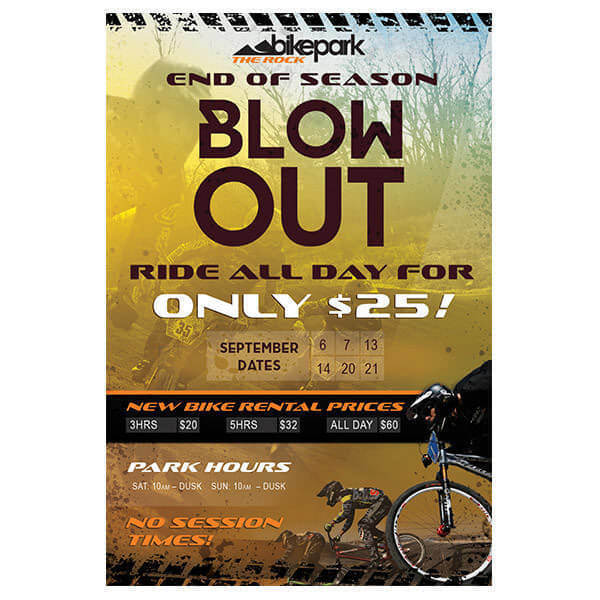 Rock Bike Park End of Season Ad - Front Milwaukee Ad Design