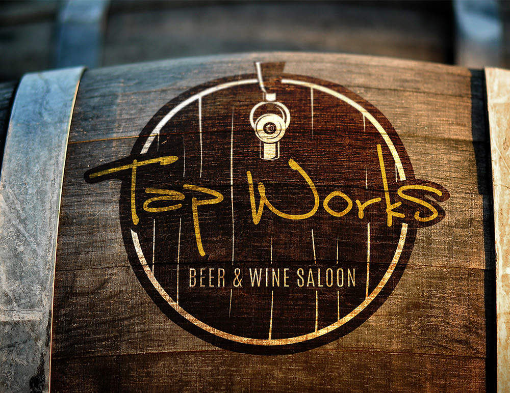 Tap Works Bar Logo Design - Saloon in Franklin, WI