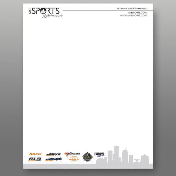 MKE Entertainment Stationary Custom Letterhead Milwaukee