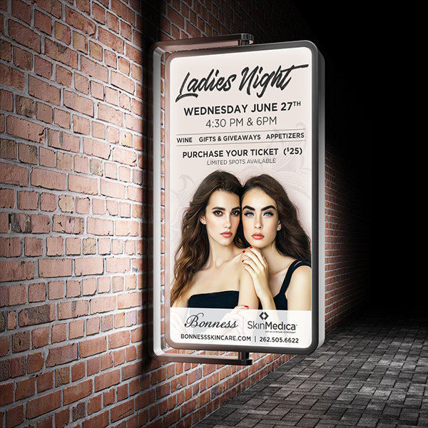 Bonness Skincare Ladies Night Digital Sign