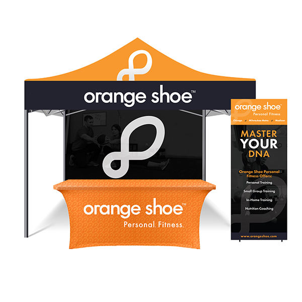 Orange Shoe Table Tent Display Banner
